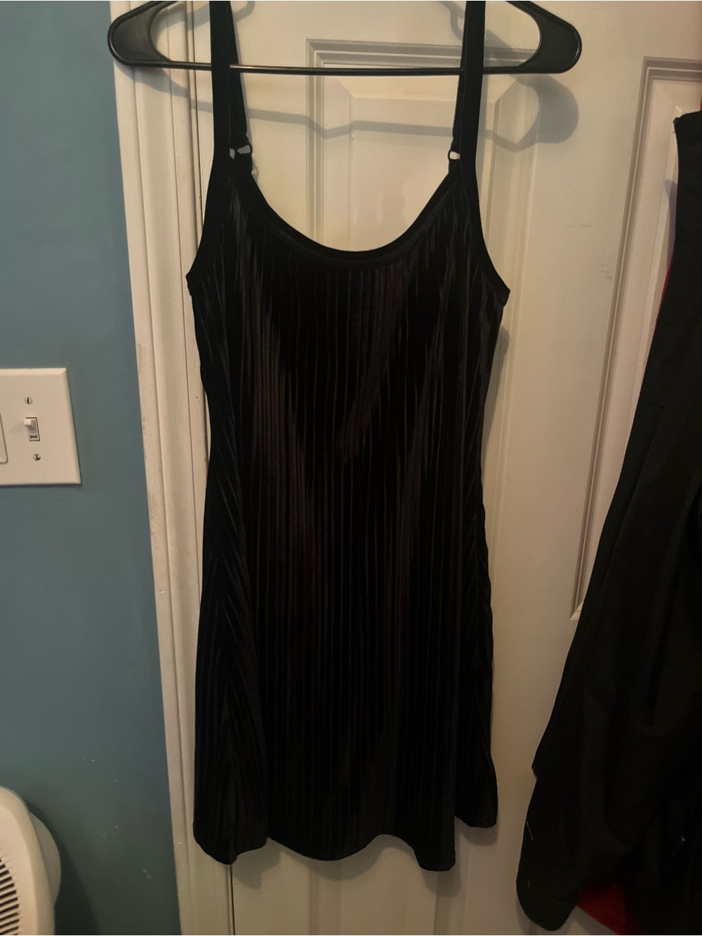 American Eagle Outfitters Black Velvet Mini Slip Dress